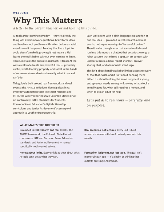 AI Skills for Young Entrepreneurs — Why This Matters, letter about treating AI as a real tool worth learning properly
