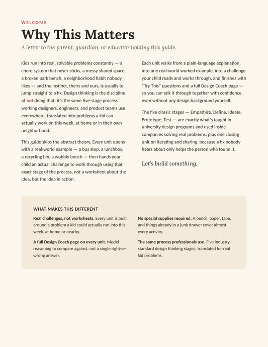 Why This Matters — a letter to parents and educators
