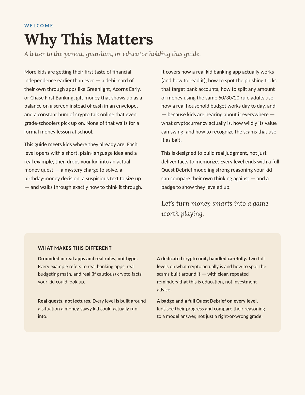 Why This Matters — a letter to parents and educators