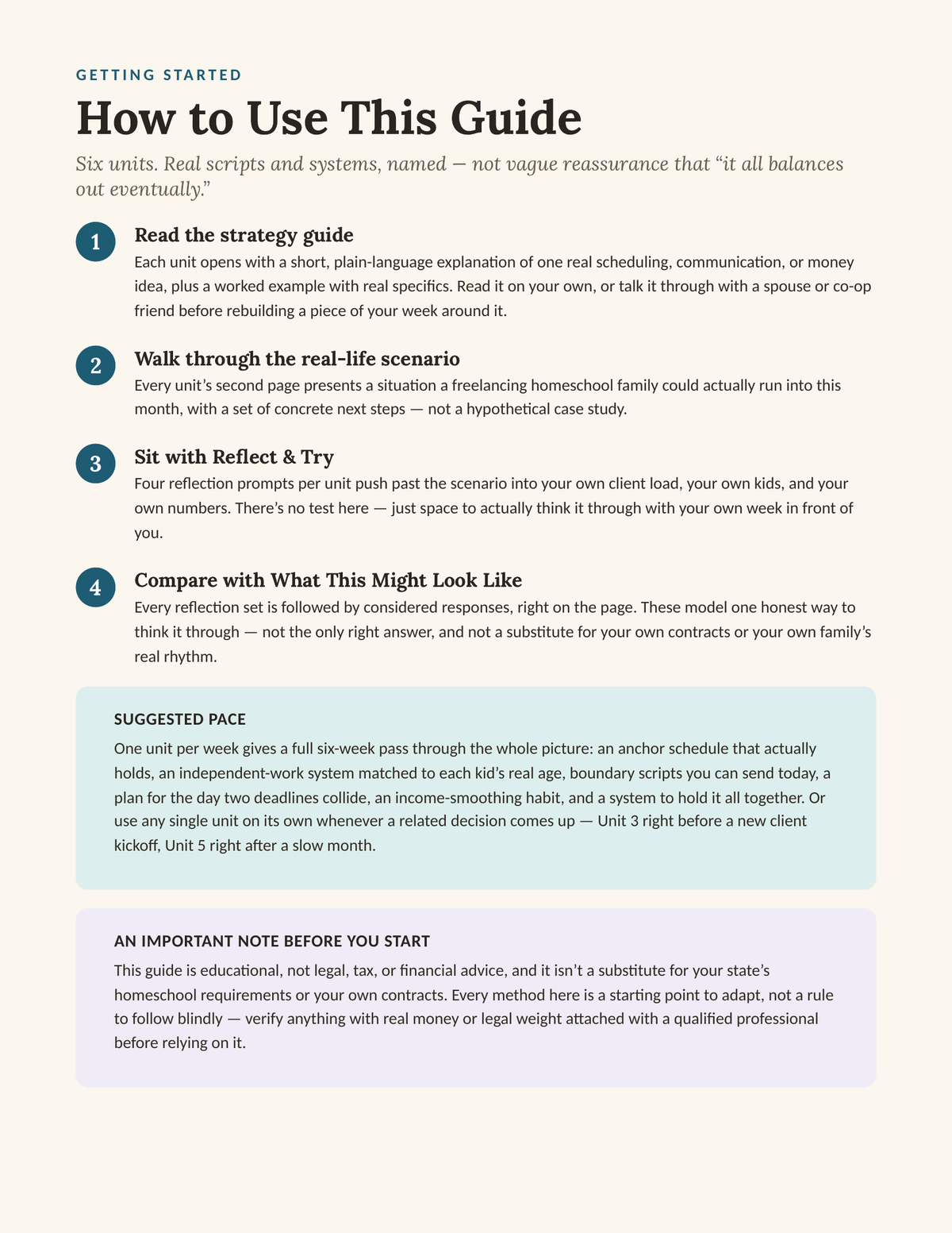How to Use This Guide — getting started page