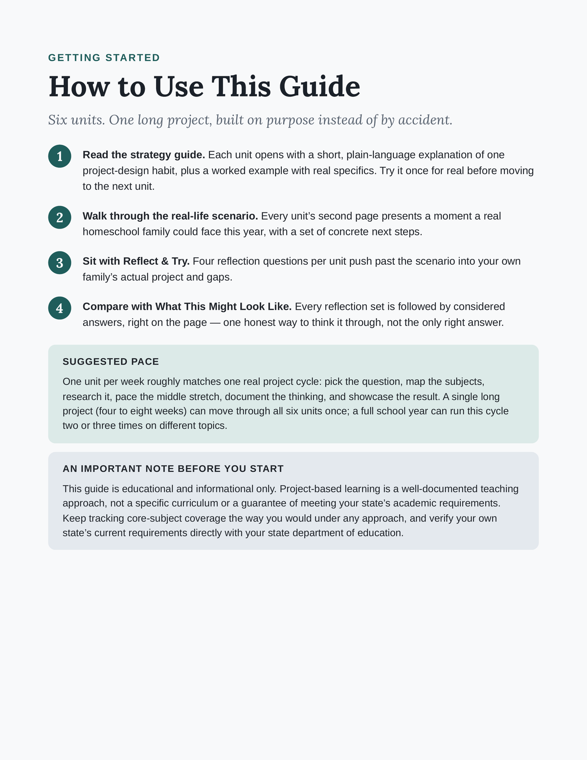 How to Use This Guide — getting started page