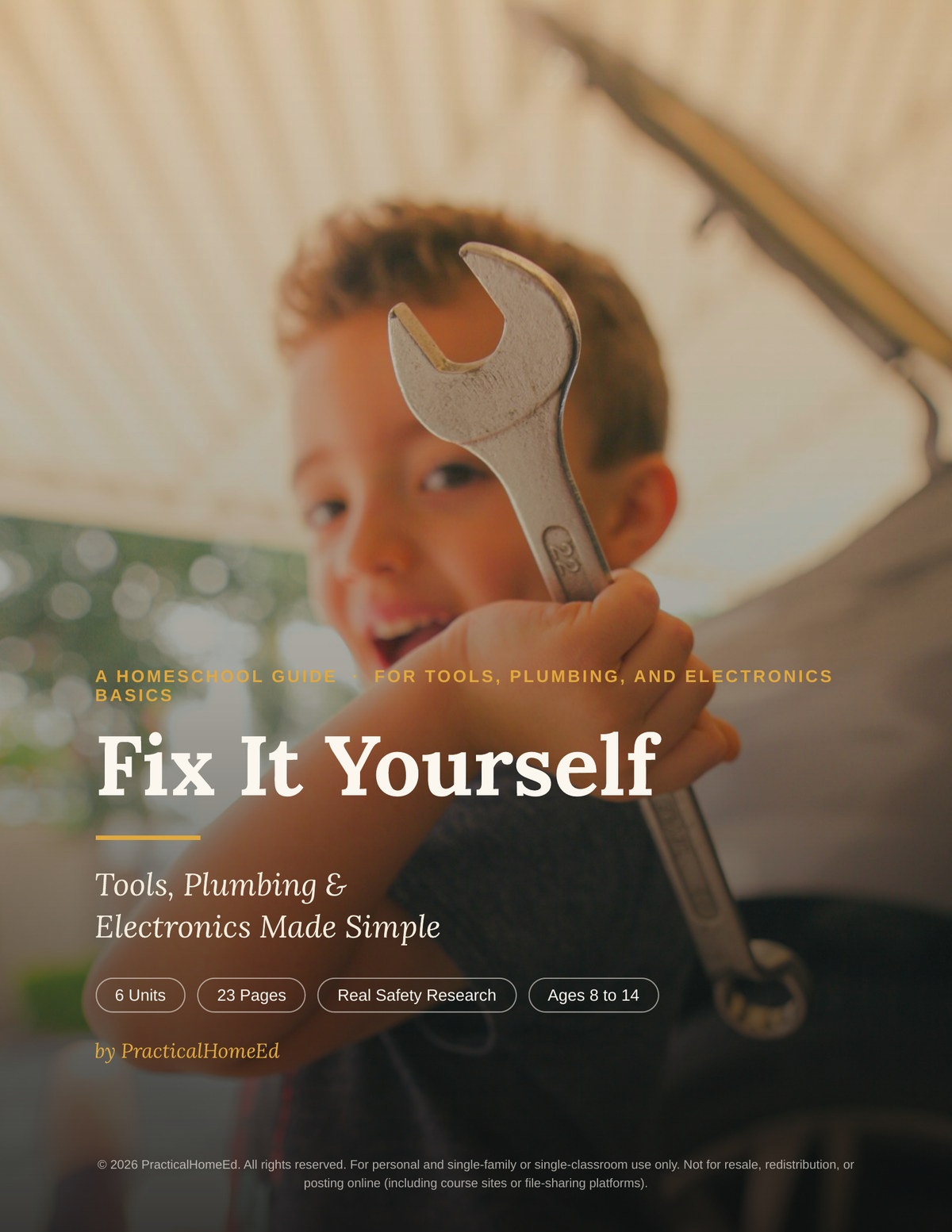 Fix It Yourself guide welcome page explaining the research-backed approach to teaching home repair safety