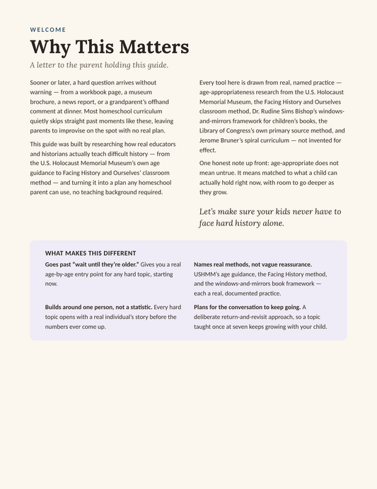 Why This Matters — welcome letter page