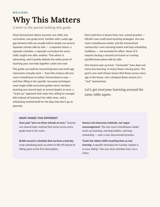 Why This Matters — welcome letter page