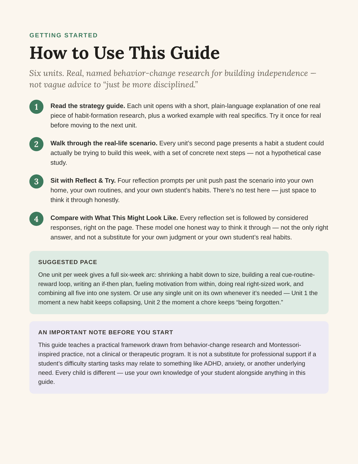 Small Steps guide how to use page